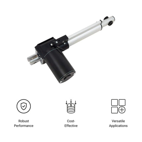 12 Inch Stroke 600 Lb 12V Linear Actuator With Low Current DC Motor For Automotive Medical And Robotics PA-03-12-600 side view