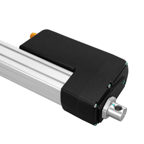 12V Ultra High Force Linear Actuator, 12 in stroke, 3800 lbs thrust, aluminum rail, black housing