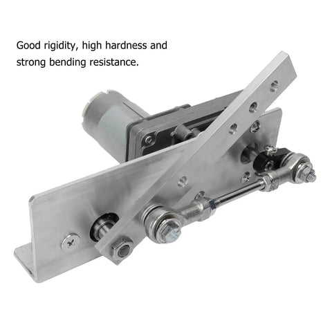 12V Reciprocating Linear Actuator With 10 To 130 Degree Swing Beefy High Strength Cycling Motor, metal structure side view