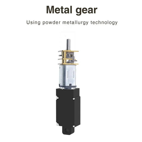 High Speed 50mm Stroke 12V IP54 Aluminum Alloy Linear Actuator With One-Piece Metal Body, Anodized Finish, Metal Gear View