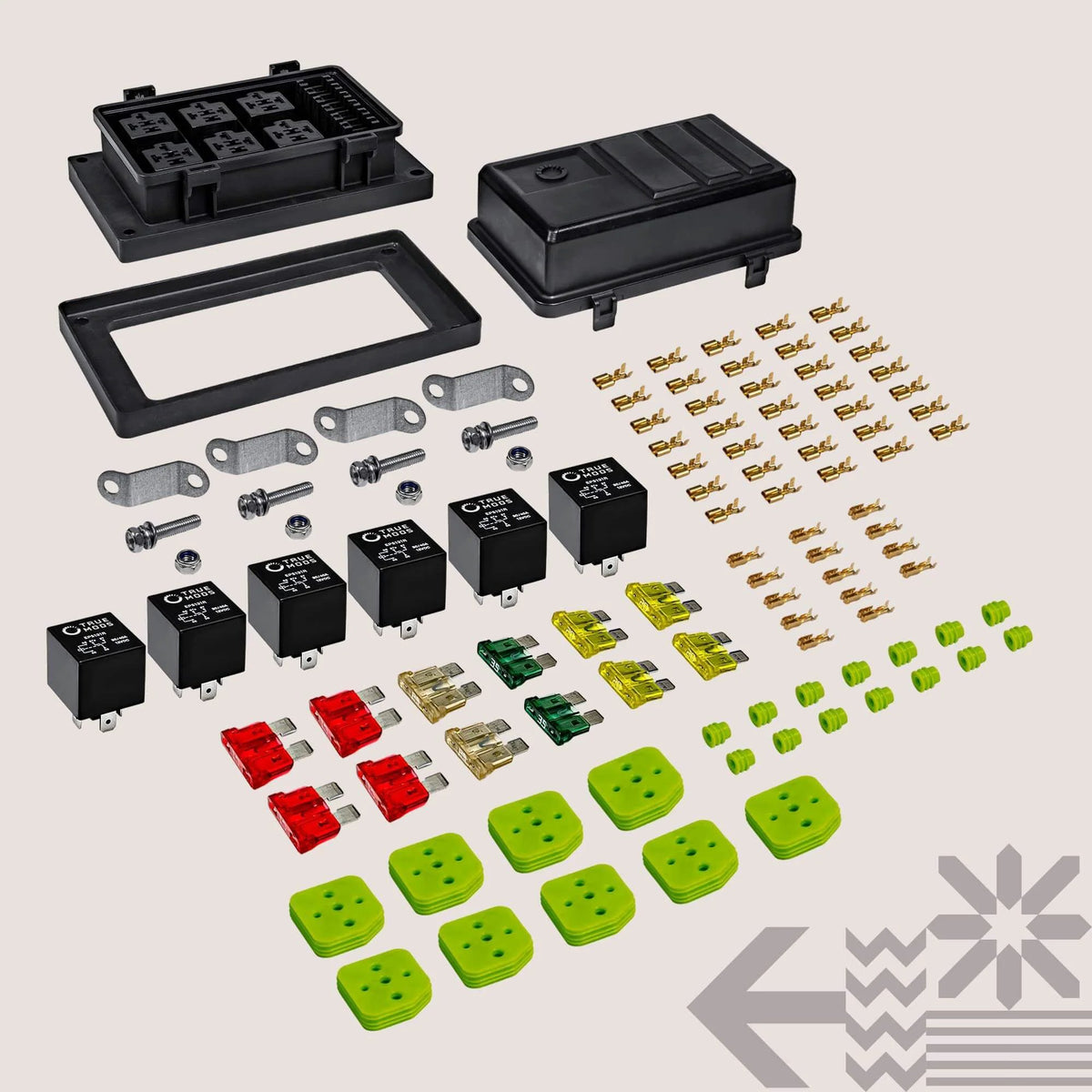 12V Auto Waterproof Fuse And Relay Box Kit With 6 Bosc...