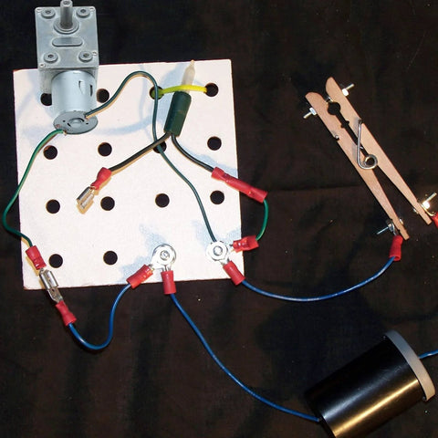 12V 25RPM High Torque DC Motor, wiring setup with Mini JGY 370 Motor Worm Gear and electronics on perforated board.