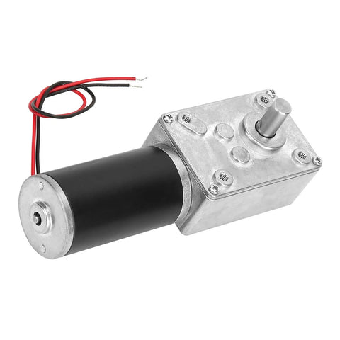 Worm Gear Motor, High Torsion Speed Reduce Electric Gearbox Motor Reversible 8mm Shaft 12V(12V,400RPM), close-up view