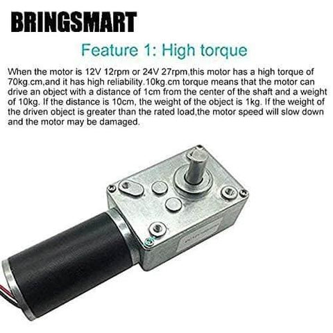 12V 16rpm DC Worm Gear Motor 70kg.cm High Torque Turbine Electric Gearbox Motor Self-Locking Reversed Mini Engine Close-up