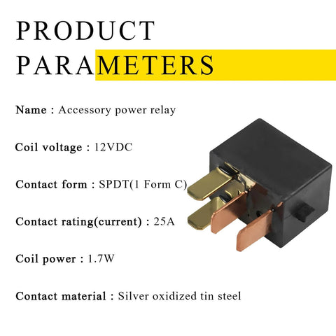2-Pack G8HL-H71 4-Pin Car AC Relay with waterproof sealed housing, showcasing compact design, contacts, and specifications.