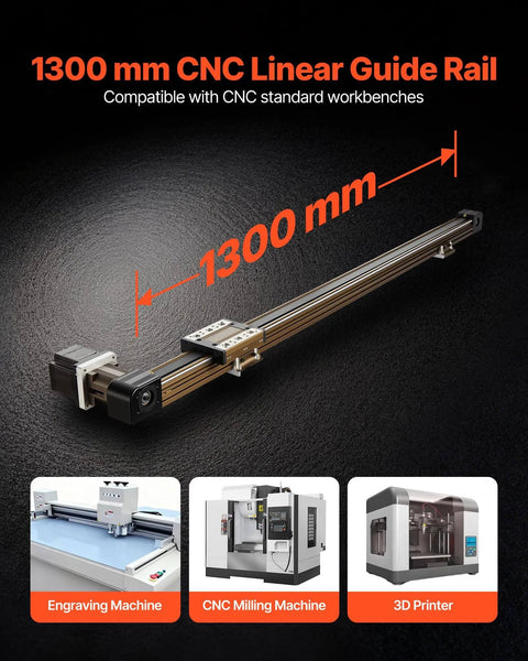 1300 mm Linear Guide Rail, Belt Drive, CNC Linear Motion Stage Actuator with Nema34 Stepper Motor, for Engraving, Milling, 3D Printing