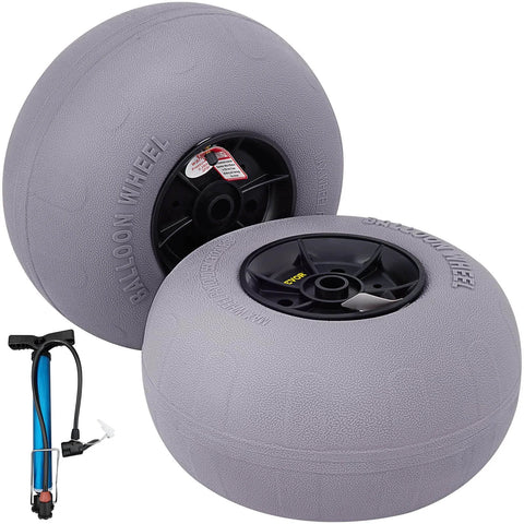 13 Inch Beach Balloon Wheels Replacement Sand Tires with hand pump for Kayak Dolly, Canoe Cart, Beach Buggy, 2 pack