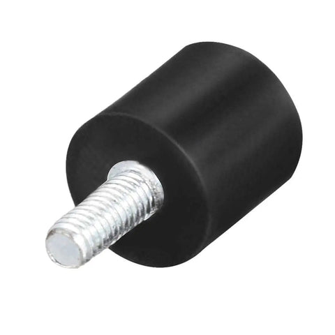 Front view of efficient vibration isolation for small equipment with M4 threaded rubber mount; 13x13mm shock-absorbing block.