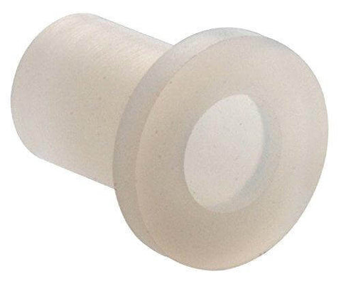 1/4" White 0.312 O.D. Nylon Flanged Plastic Bushing