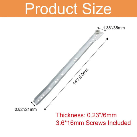 14 Inch Drawer Slides Set White Coated Steel Drawer Tracks With Removable Bottom Mount Rails And Nylon Wheels; product size diagram