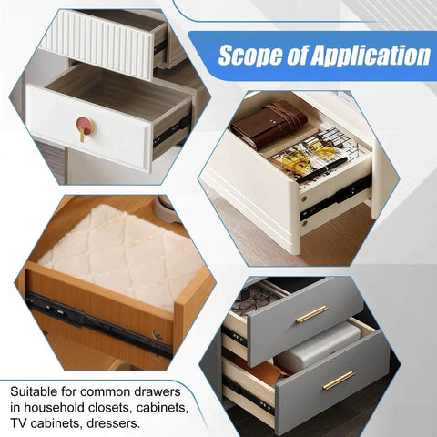 14 inch Drawer Slides 6 Pairs (12pcs) Full Extension Ball Bearing Drawer Rails in household furniture applications