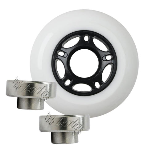 1/4" Inch ID 2.99" inch (76mm) OD Heavy Duty Luggage White Wheel Set - VXB Ball Bearings