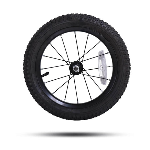 14 Inch Kids Bike Front Wheel Replacement with Air Rubber Tire, Black Steel Rim, Stainless Spokes, 3/8 inch axle, fits JOYSTAR bikes