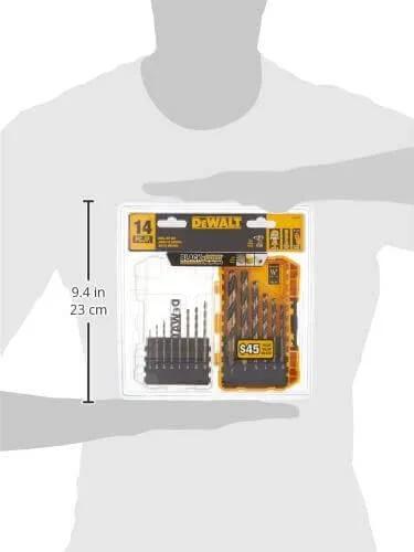 14 Piece Drill Bit Set With 3 Flats Shank 135 Degree Split Point High Speed Steel in packaging