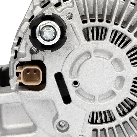 Close-up of Beefed Up 12V 140Amp Replacement Alternator With 6 Groove Clutch Pulley For Dodge Avenger 2012 2.4L And Dodge Dart