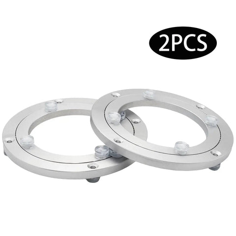 140mm Aluminum Alloy Lazy Susan Turntable Bearing Base, 2 Pack 6 Inch Round Rotating Base for Kitchen Storage and Shelves