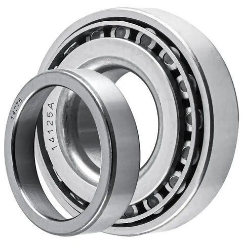 Close-up of 14125A trailer bearing and race, part of 4 Sets 14125A Trailer Bearing Kits For 5200 7000 Lb Axles EZ Lube And Standard Axles.
