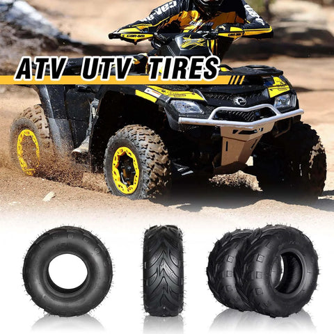 145/70-6 ATV UTV Go Kart Tires 145x70x6 4Ply Rated Tubeless Rubber Tires Pack of 2 with ATV on track