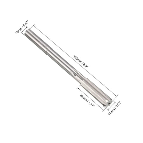 14mm Chucking Reamer HSS Cobalt M35 For Lathe Machines D4 Size 6 Straight Flutes Round Shank Uncoated by Uxcell