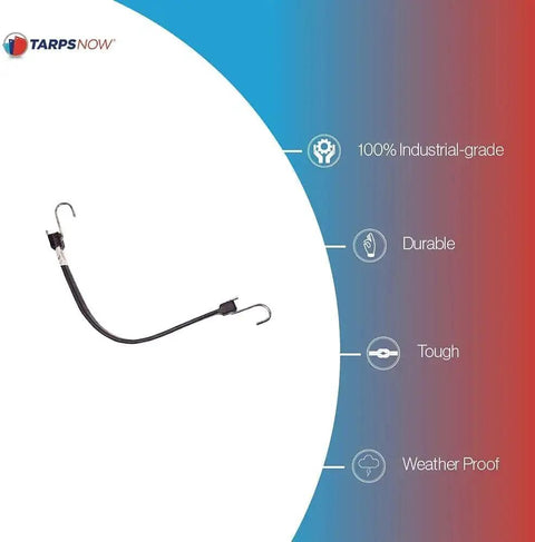 15 Inch EPDM Rubber Tarp Straps With S Hooks Heavy Duty Bungee Cords For Securing Tarps Canopies Canvas Cargo And Scaffolding Industrial Grade