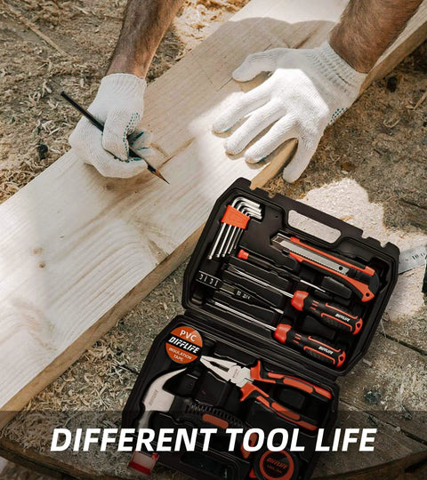 15-Piece Household Tool Kit With Hammer, Pliers, Screwdriver Set And Toolbox Storage Case For Homeowners, DIYers, And Handymen