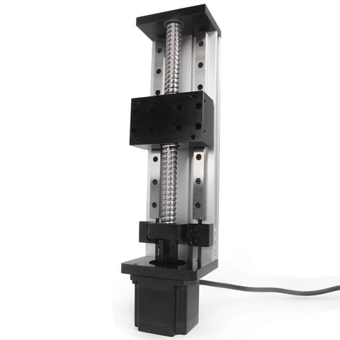 150mm Effective Travel Length Double Linear Rail Guide Ballscrew SFU1605 with NEMA23 Stepper Motor for DIY CNC Router