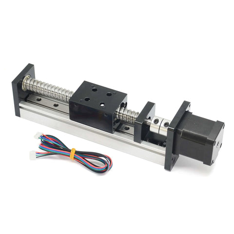 150mm Travel Linear Stage Actuator with SFU1605 Ball Screw and NEMA17 Stepper Motor, Square Linear Rails for CNC Router
