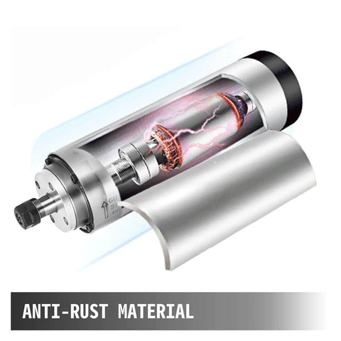 Powerful 1.5KW Air Cooled Spindle Motor With Four Bearings, ER11 ER20 Collets, anti-rust material, CNC Router Engraver