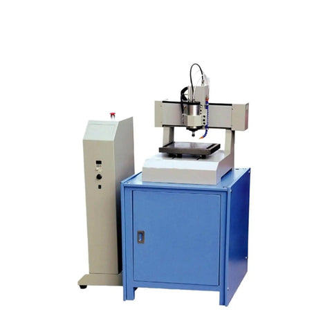 1.5kW ER11 Air Cooled Spindle Motor For CNC Machines on blue cabinet with control box, 65mm diameter, 204mm length, ready for 220V and 380V use