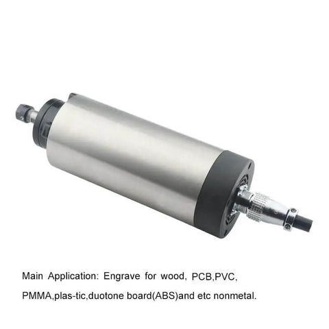 Alt Tag: 1.5kW ER11 Air Cooled Spindle For CNC Router 220V 380V With 4 Bearings 24000 RPM displayed at an angle for engraving and milling.
