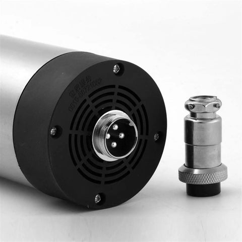 Beast 1.5kW Air Cooled CNC Spindle Kit with 65mm clamp showing connector details