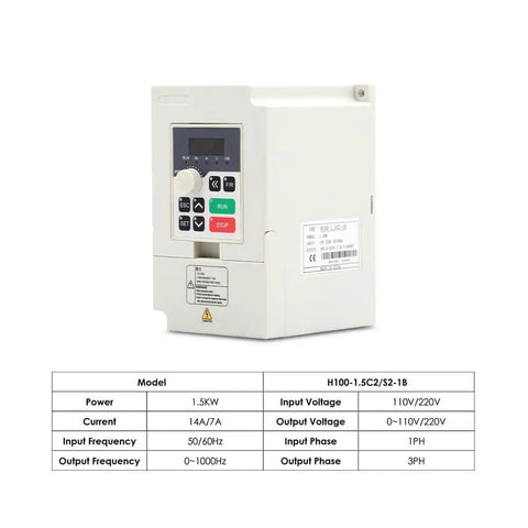 1.5KW ER11 D65 110V Air Cooled Spindle Motor Kit With 65mm Bracket Inverter Ready QL Inverter Included control panel
