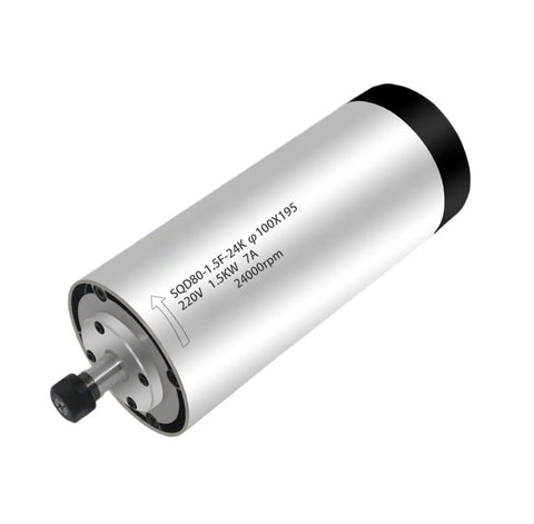 1.5kW Air Cooled CNC Spindle Motor With 80mm Diameter High Speed Spindle With Four Bearings 220V for Milling and Routing