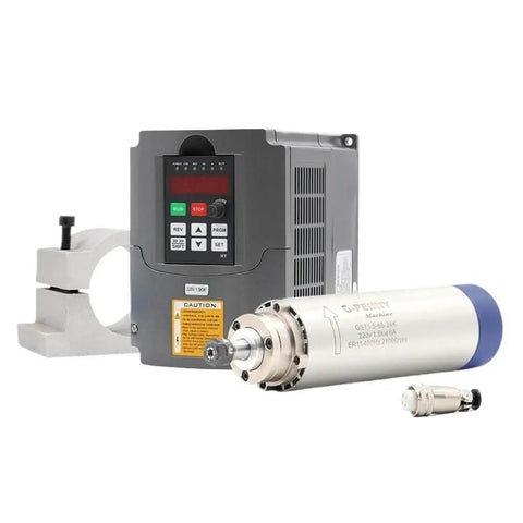 1.5KW ER11 Air Cooled Spindle Motor For CNC Machines 220V And 380V Ready With Four Bearings Includes 1.5KW Inverter And 65mm Aluminum Bracket 380V Version