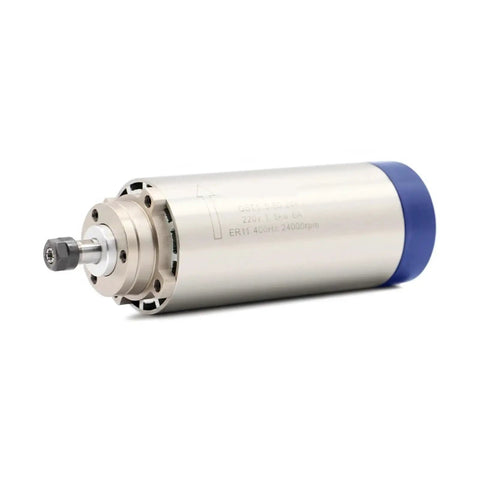 1.5kW ER11 Air Cooled CNC Spindle, 80mm Shaft, 4 Bearings, 24,000 RPM High Speed Router Spindle, Aluminum Housing, 0.01mm Runout
