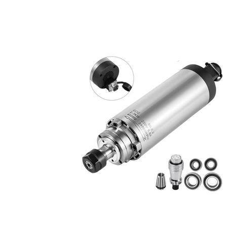 1.5KW Air Cooled Spindle Motor With Four Bearings ER11 ER20 Collets For CNC Router And Engraver, shown with accessories