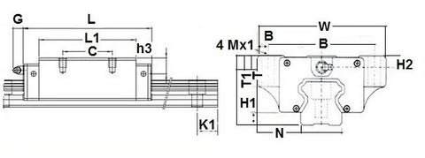 15mm Flanged Square Slide Unit Block Linear Motion