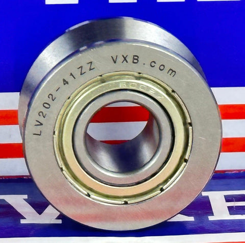 15x41x20mm V Groove Track Roller Guide Shield Ball Bearing LV202-41ZZ - VXB Ball Bearings