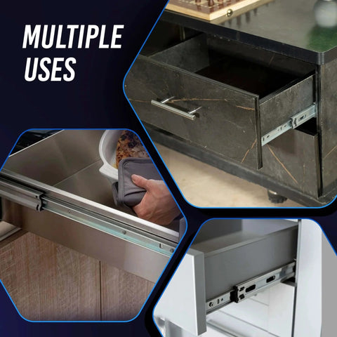 Various applications of 16 Inch Drawer Slides 1 Pairs (2pcs) Heavy Duty Full Extension Ball Bearing for dressers, cabinets, kitchen drawers