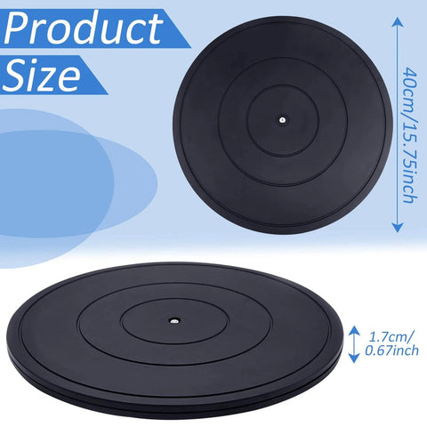 16 Inch Heavy Duty Lazy Susan Rotating Swivel Stand, Low Profile Non Skid Turntable with Steel Ball Bearings, product dimensions.