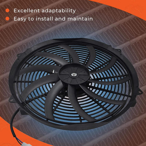 16 Inch Electric Radiator Cooling Fan 3000 RPM, 12 Volt Reversible Cooling Fan With Thermostat Wiring Switch Relay Kit, top view