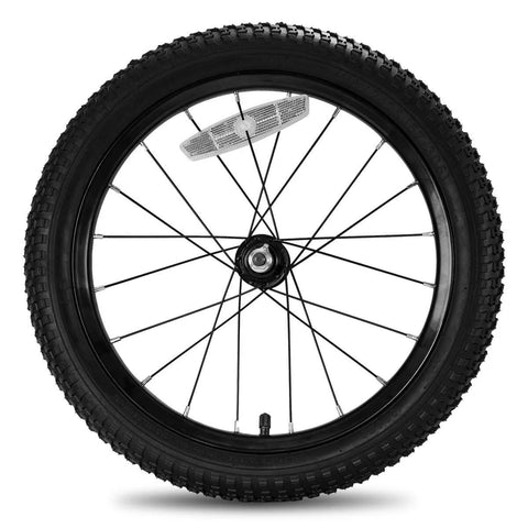 16 Inch Kids Bike Front Wheel Replacement with Air Rubber Tire, Black Steel Rim, Stainless Spokes, 3/8 inch axle, fits JOYSTAR bikes
