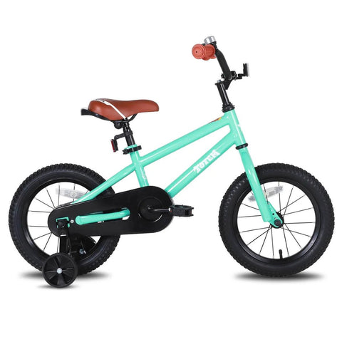 16 Inch Kids Bike Front Wheel Replacement with Air Rubber Tire, Black Steel Rim, Stainless Spokes, side view of JOYSTAR bike