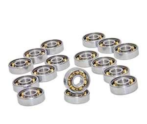 16 inline Skate Bearing Bronze Cage Open - VXB Ball Bearings