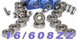 16 inline/Rollerblade Skate Bearing 8mm Bore Shielded - VXB Ball Bearings