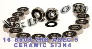 16 inline/Rollerblade Skate Ceramic Bearing Si3N4 ABEC-5 Bearings - VXB Ball Bearings