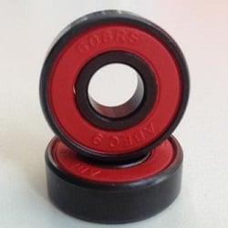 16 Roller Skate Black Bearings with Bronze Cage and red Seals 8x22x7 mm - VXB Ball Bearings