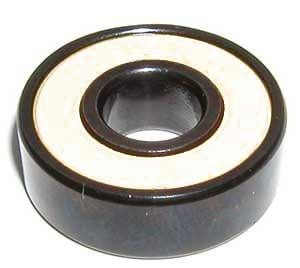 16 Roller Skate Black Bearings with Bronze Cage and white Seals 8x22x7 mm - VXB Ball Bearings