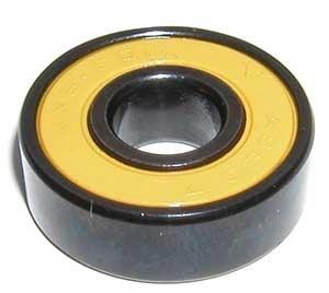 16 Roller Skate Black Bearings with Bronze Cage and yellow Seals 8x22x7 mm - VXB Ball Bearings