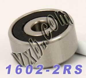 1602-2RS Sealed Bearing 1/4x11/16x5/16 inch Miniature - VXB Ball Bearings